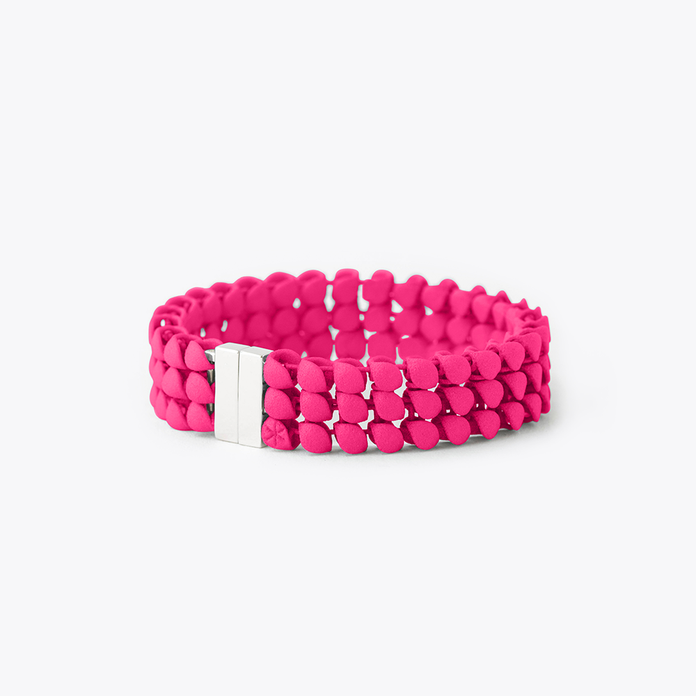 FABNORA Fabnora Essence Armband 3-reihig 925 Silber Hot Pink FA1B8-3RPI