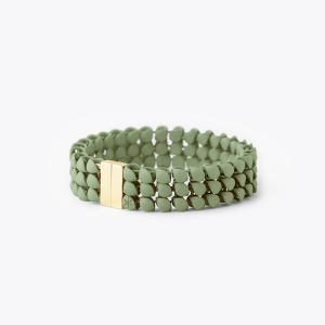 FABNORA Fabnora Essence Armband 3-reihig vergoldet Olive Green FA6B8-3ROG