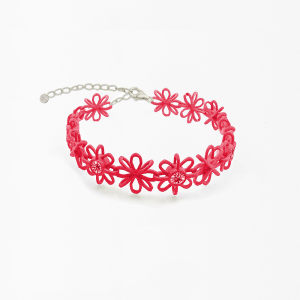 FABNORA Fabnora Lace Armband 925 Silber Deep Red / Light Siam FL1BL-1RDR