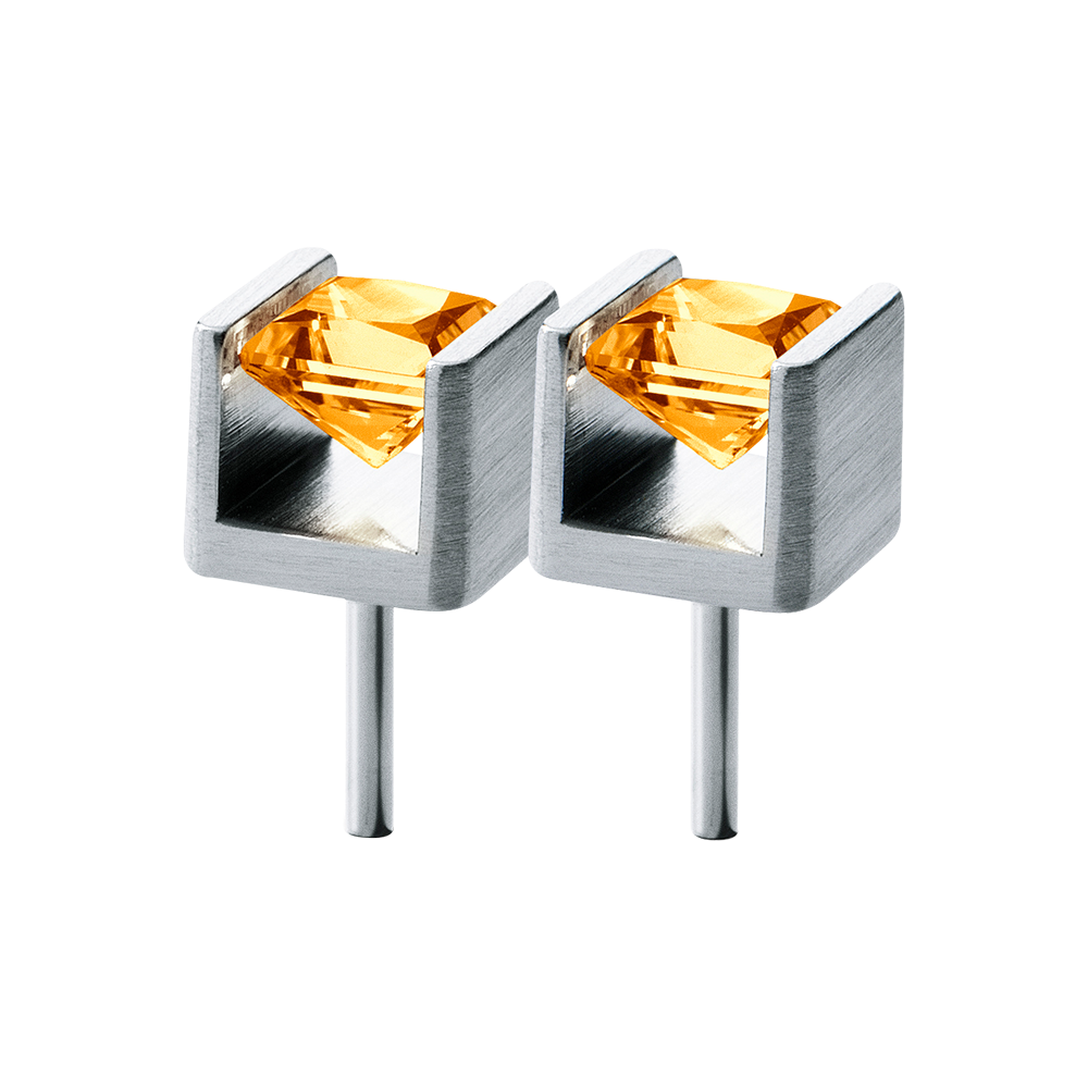 Humphrey Farbedelsteinohrstecker Cube FO4x4-cit