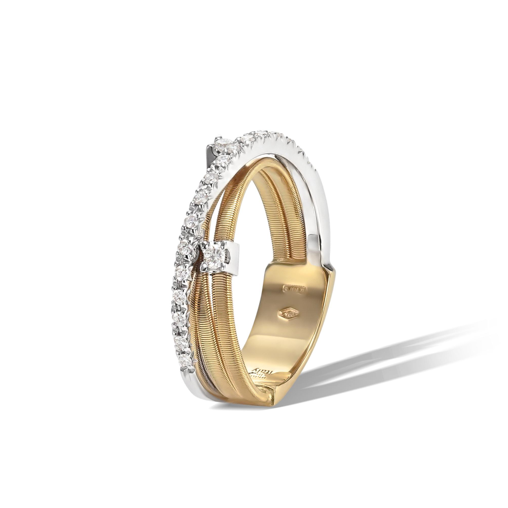 Marco Bicego Goa Goa Dreireihiger Ring aus Gold mit Diamanten AG269_B2_YW_M5