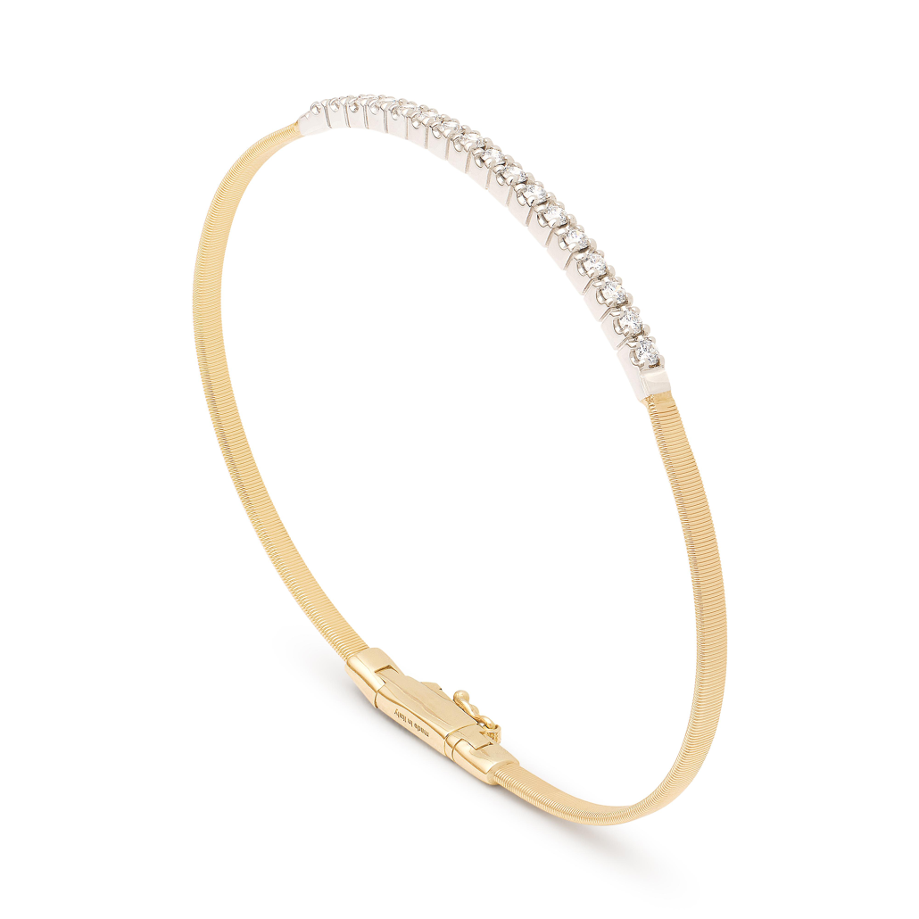 Marco Bicego Masai Schmaler Armreif aus Gelbgold mit Diamant-Baguette SG730_B5_YW_01