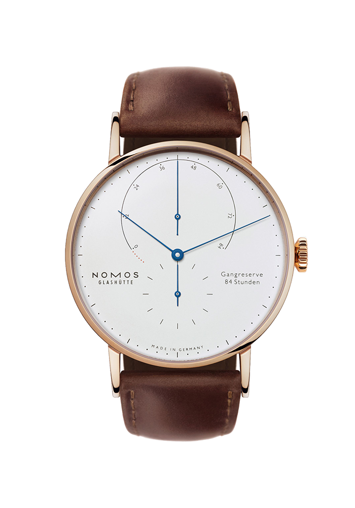 NOMOS Glashütte Lambda Roségold mit gebläuten Zeigern 932