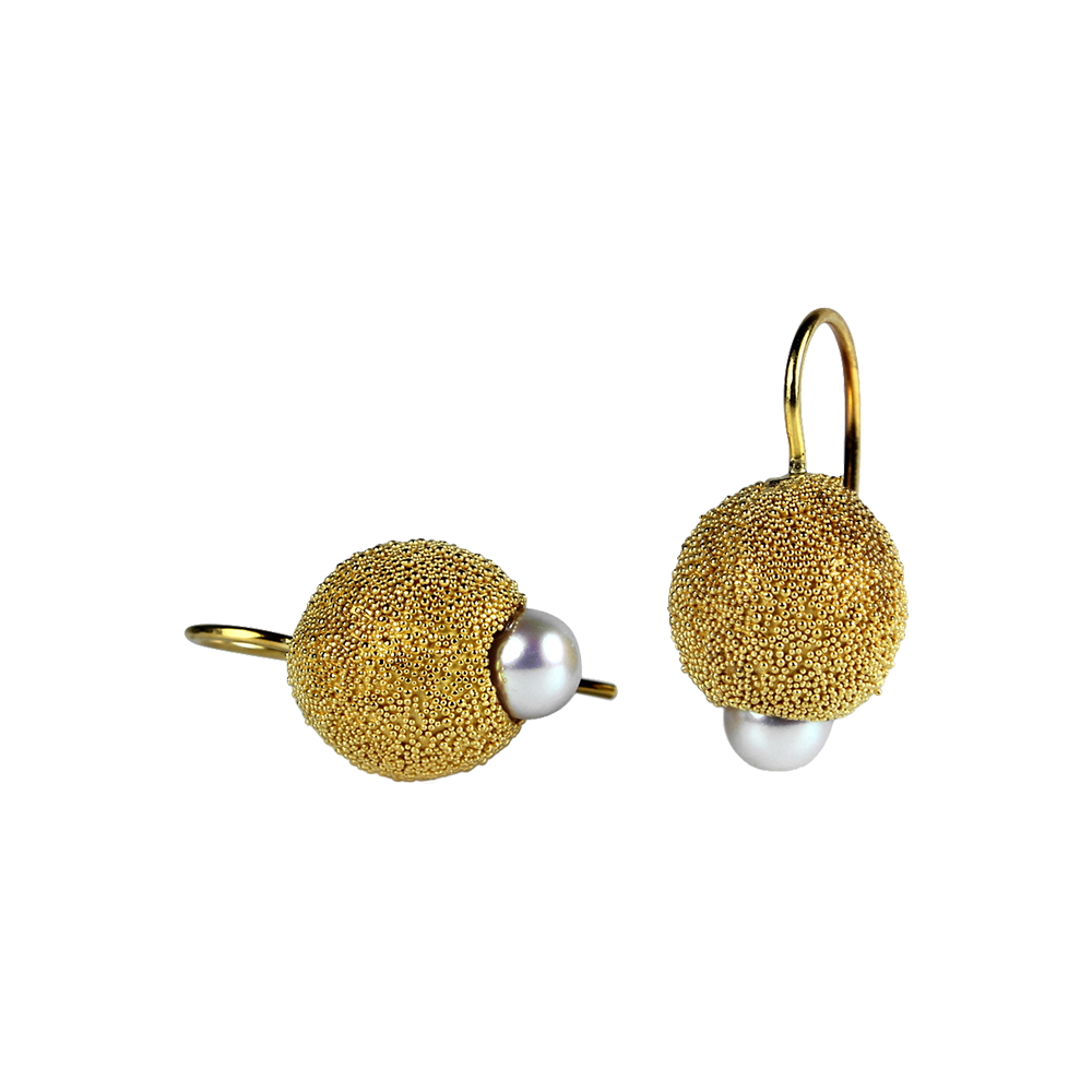 Sabine Müller Kaviar Ohrschmuck Silber vergoldet kav.oh.1SF.zp.gopl