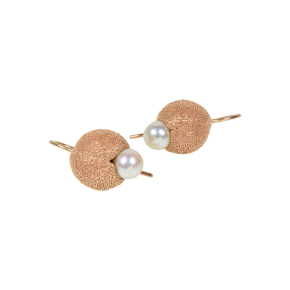 Sabine Müller Kaviar Ohrschmuck Silber vergoldet Kav.oh.1SF.zp.rosgopl