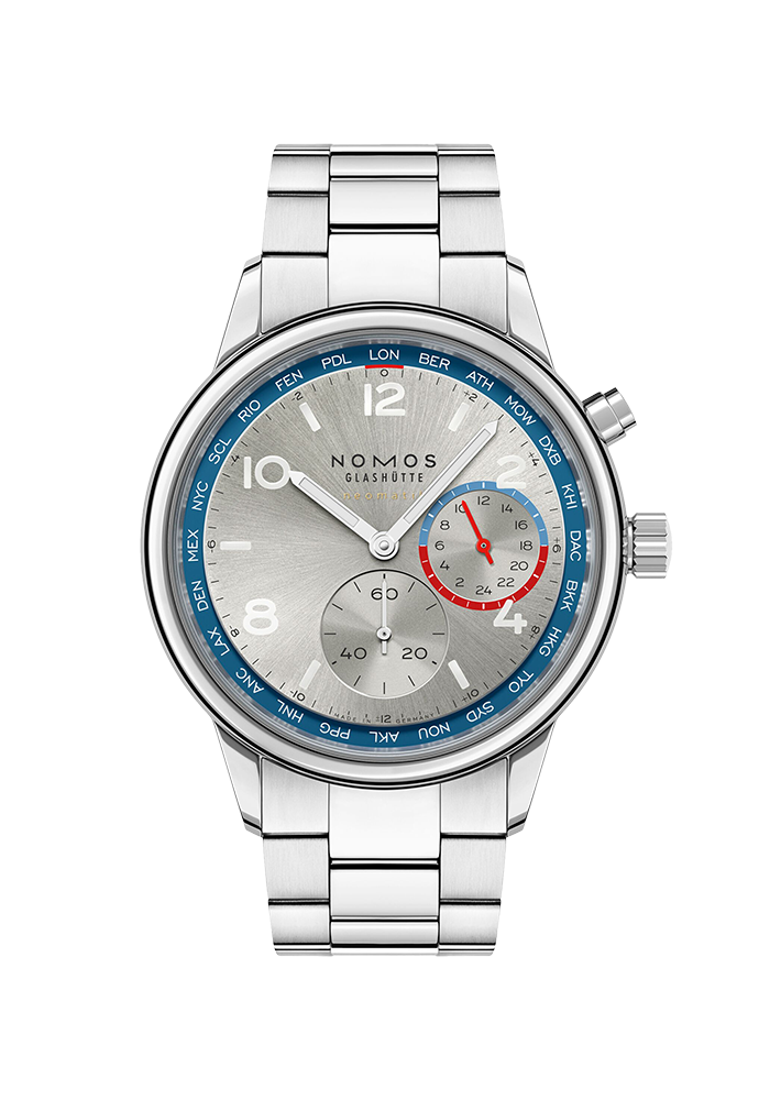 NOMOS Glashütte Club Club Sport Neomatik Weltzeit Silber 791